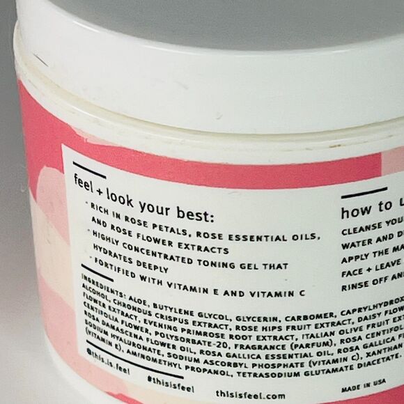 Feel Harmony Rose Petal Facial Mask Concentrated Toning Gel 3.4 fl oz 100ml New - Picture 3 of 3